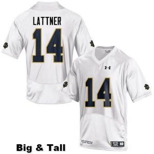 Notre Dame Fighting Irish Men's Johnny Lattner #14 White Under Armour Authentic Stitched Big & Tall College NCAA Football Jersey LMP3699JP